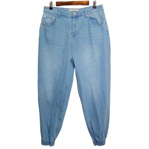 ASOS Women's Denim High Rise Jogger Casual Light Wash Blue Jeans Size 10